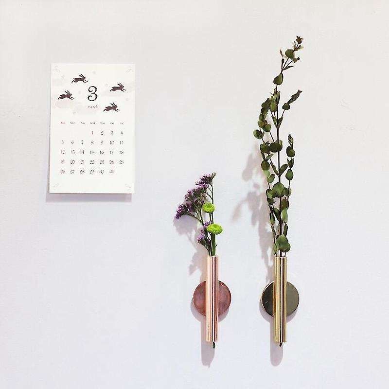 2 Pcs Wall Flower Arrangement Vase Iron Nordic Ornament Vase Decor