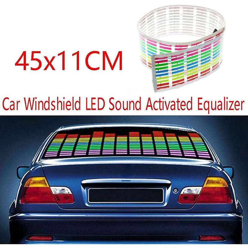 45x11cm Car Windshield Led Sound Activated Equalizer Car Neon El