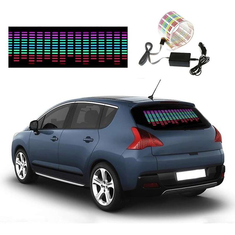 45x11cm Car Windshield Led Sound Activated Equalizer Car Neon El