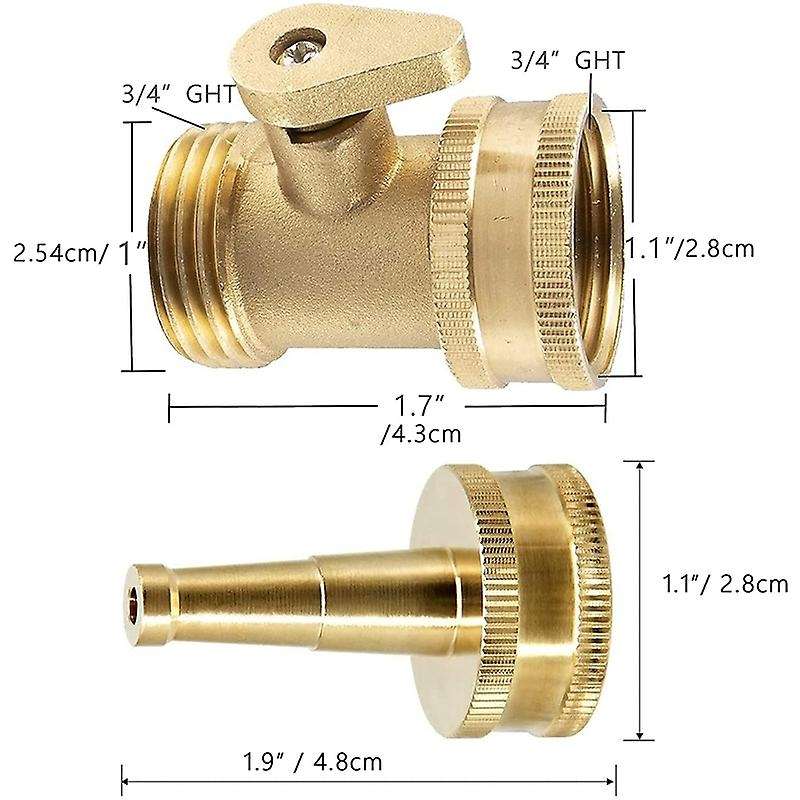 Jet Nozzle with Hose Shutoff Valve 3/4inch Ght Connector 4 Pack
