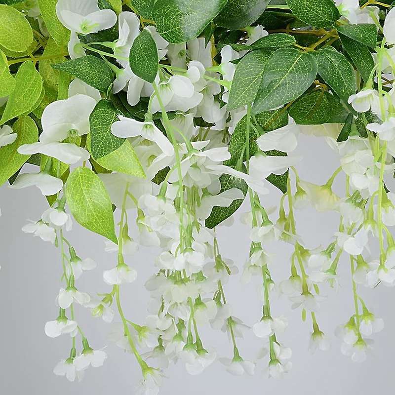 5pcs Wisteria Vine Artificial Hanging Flowers Plants Greenery Fake