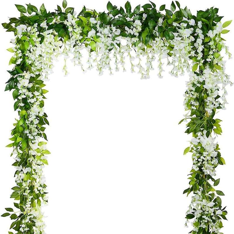 5pcs Wisteria Vine Artificial Hanging Flowers Plants Greenery Fake