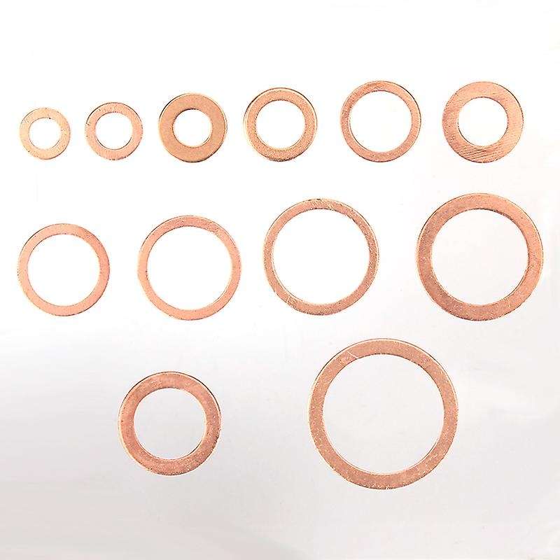 300pcs/set Copper Washers Flat Ring Sump Plug Seal Assorted Set