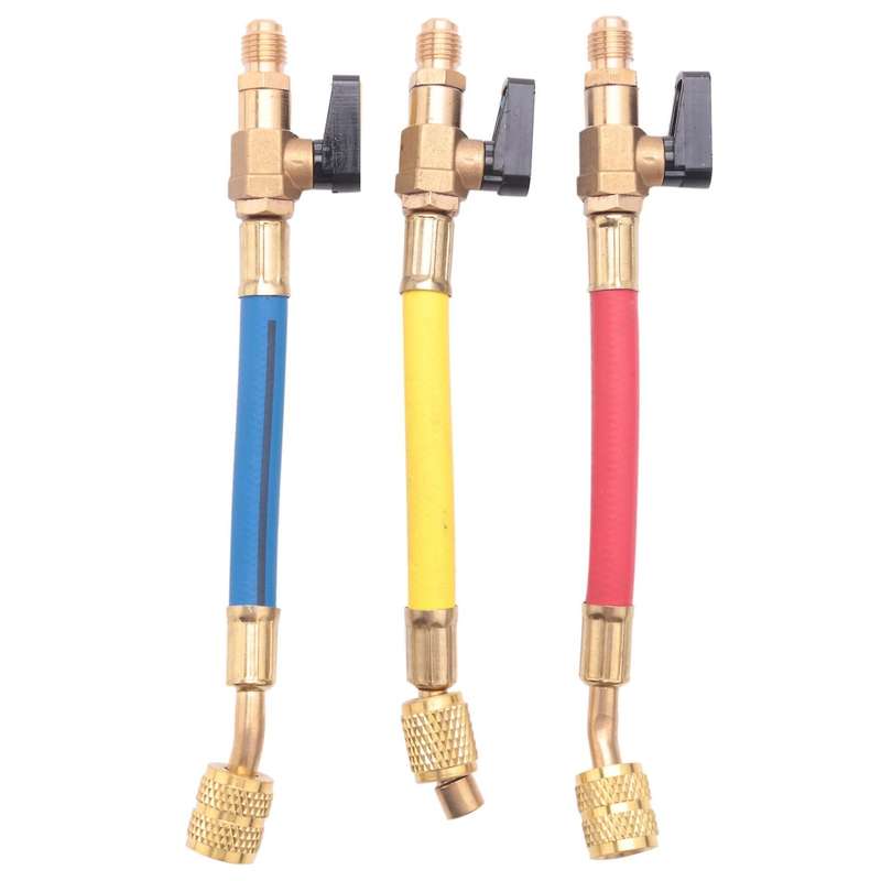 3pcs R134a Refrigerant Charging Hoses Set with Ball Valve