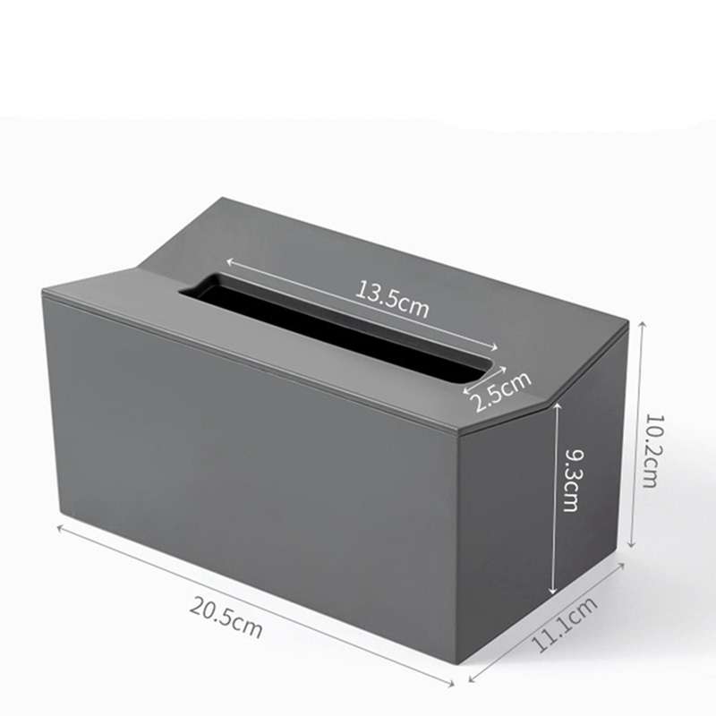 2x Kitchen Tissue Box Cover Napkin Holder for Paper Towels Box Gray