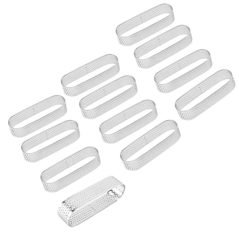 12pcs Oval Tartlet Molds French Dessert Mousse Fruit Pie Tart Ring
