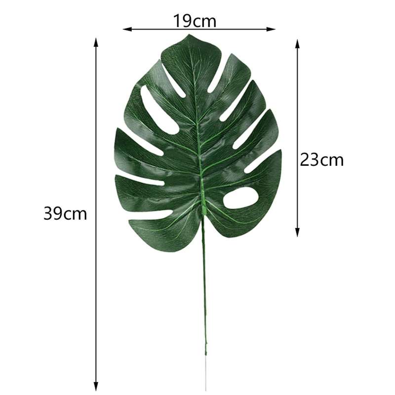 48 Pcs 2 Kinds Tropical Plant Artificial Palm Leaves Turtle Leaf