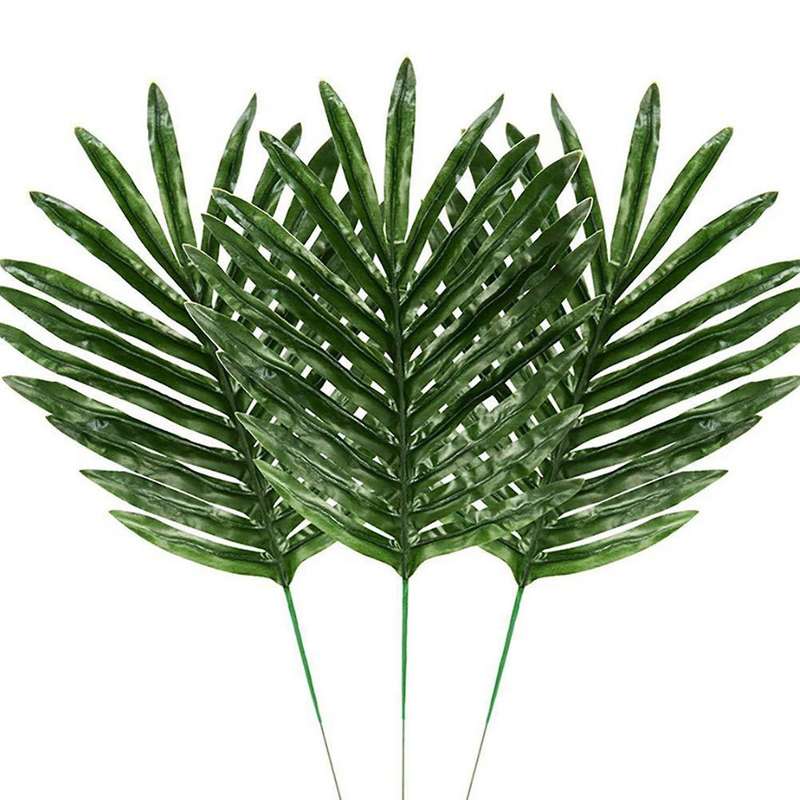 48 Pcs 2 Kinds Tropical Plant Artificial Palm Leaves Turtle Leaf