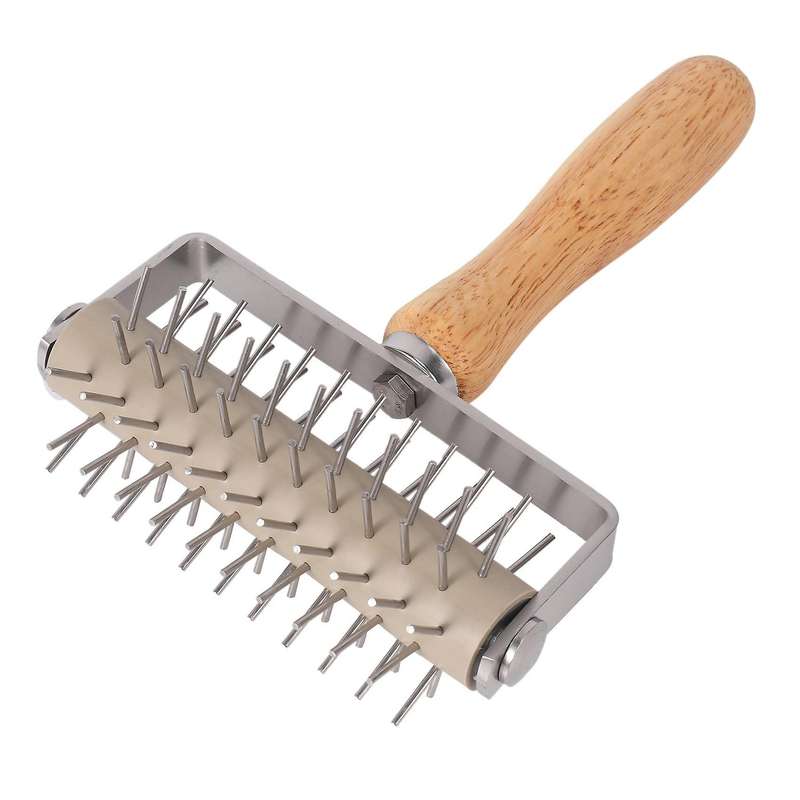 Stainless Steel Baking Tool,pizza Needle Roller,wooden Handle,1pcs