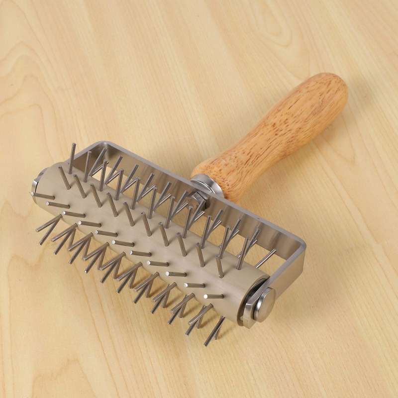 Stainless Steel Baking Tool,pizza Needle Roller,wooden Handle,1pcs