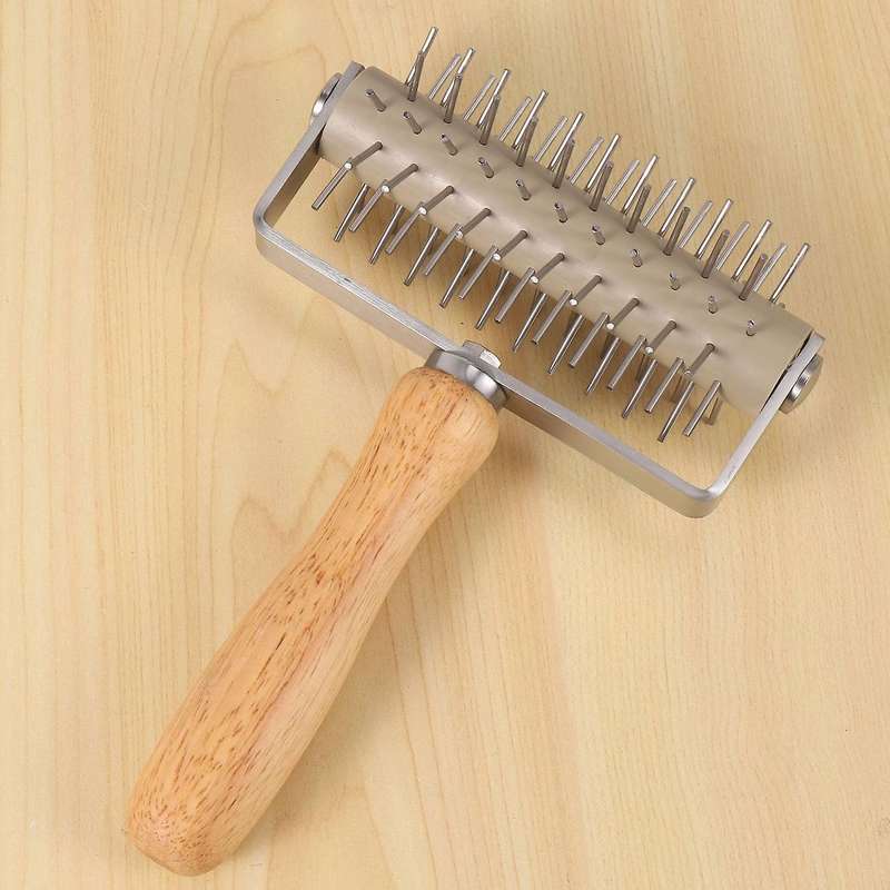 Stainless Steel Baking Tool,pizza Needle Roller,wooden Handle,1pcs