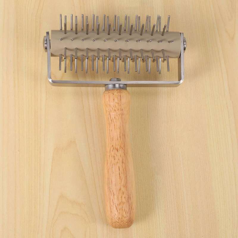 Stainless Steel Baking Tool,pizza Needle Roller,wooden Handle,1pcs