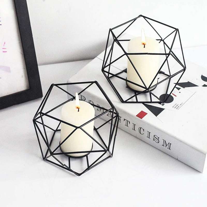 Candle Holder Set Of 2 Geometric Tea Lights Candle Holder for Home C