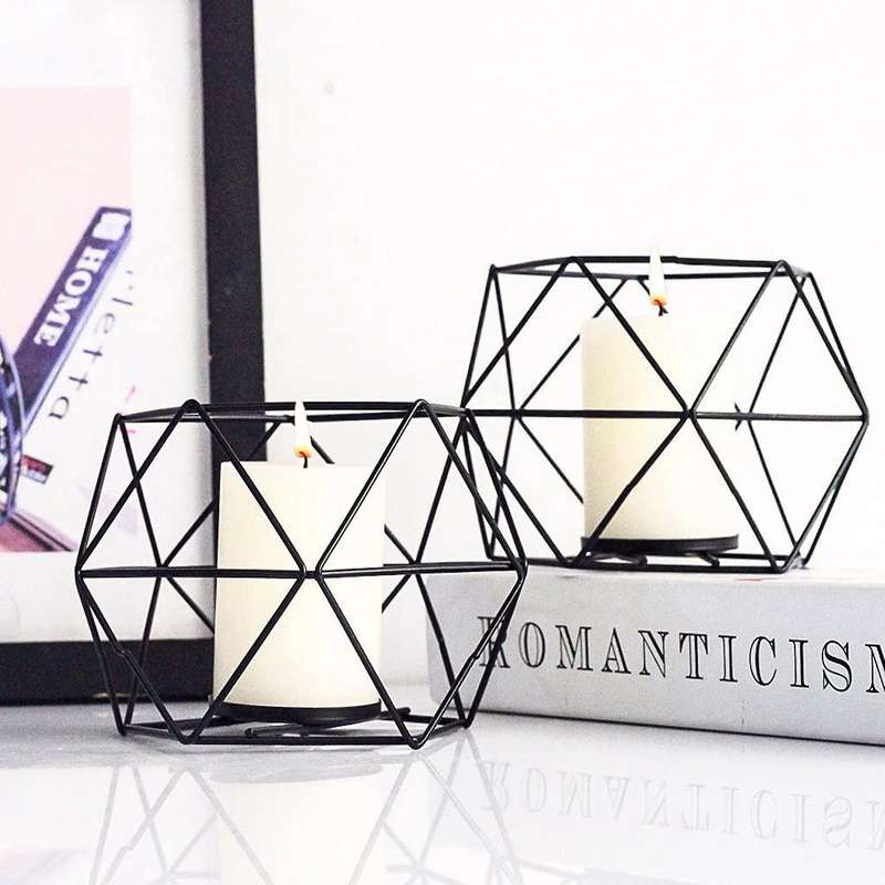 Candle Holder Set Of 2 Geometric Tea Lights Candle Holder for Home C