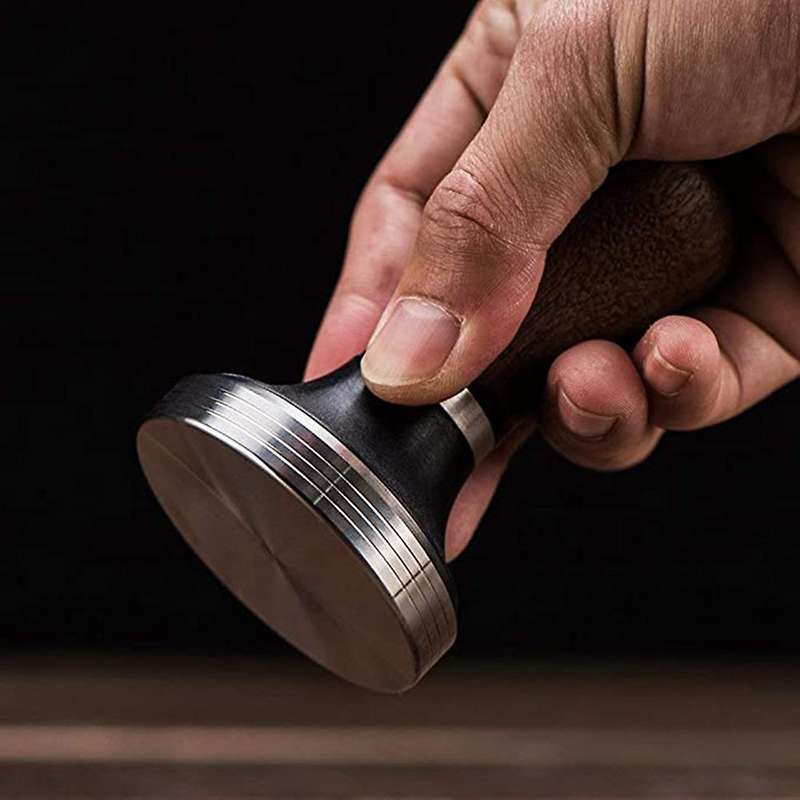 Walnut Handle Coffee Tamper 53mm, Espresso Coffee Tamper with Mat