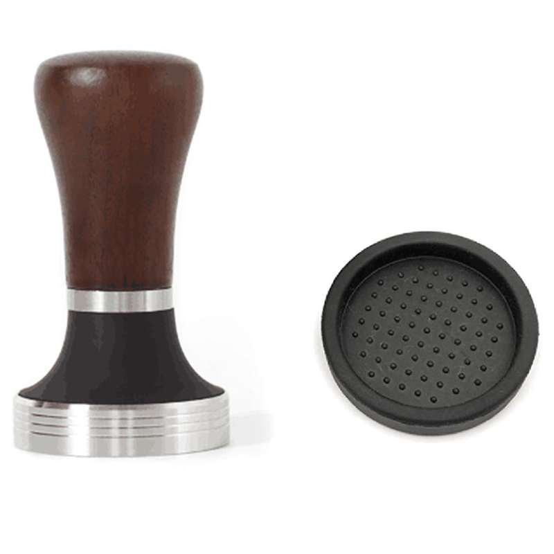 Walnut Handle Coffee Tamper 53mm, Espresso Coffee Tamper with Mat