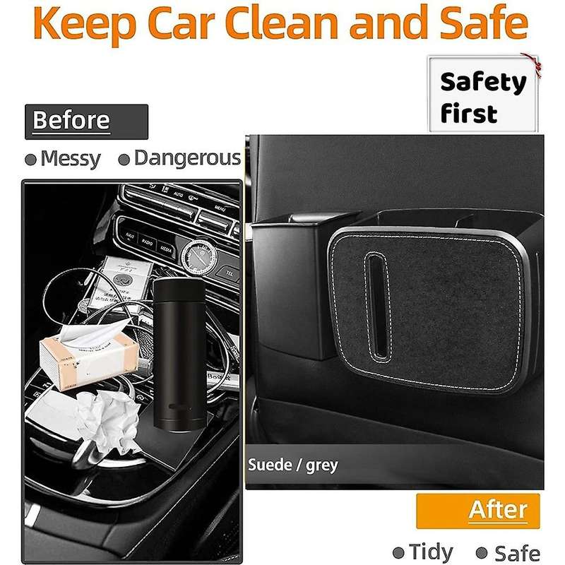 3 In 1 Car Organizer Storage Seat Back Hanging Tissue Holder Box , B