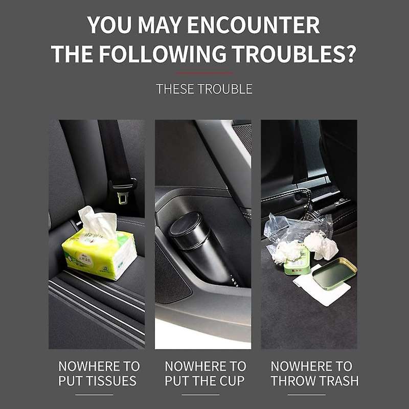 3 In 1 Car Organizer Storage Seat Back Hanging Tissue Holder Box , B