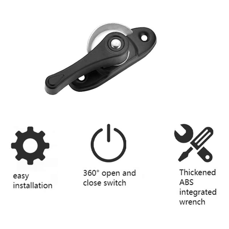 Sliding Door and Window Sash Safety Lock Crescent Type Lock (black)