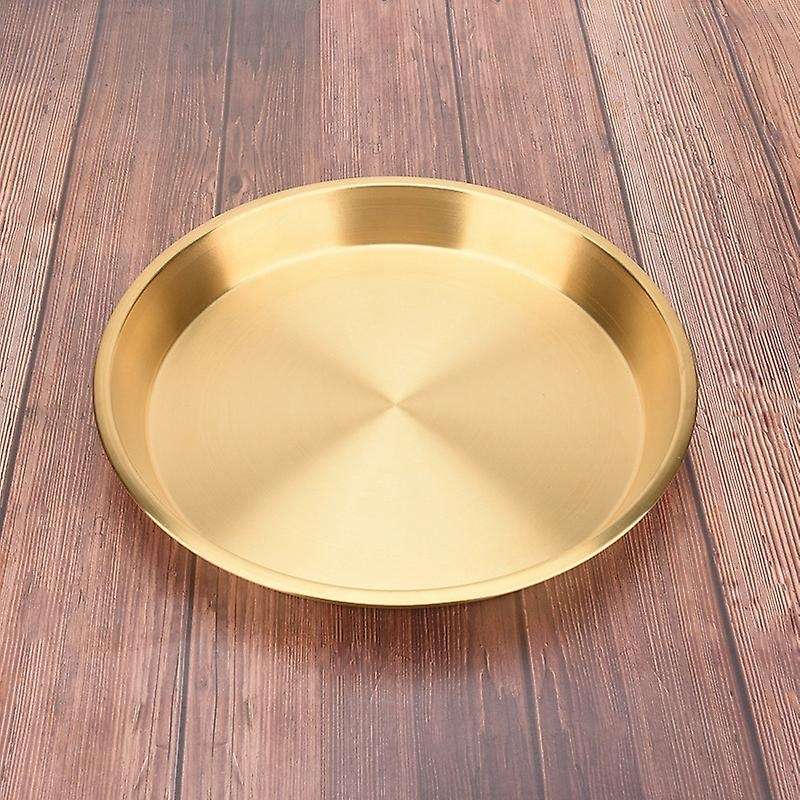 24x24cm Round Copper Brass Plate Tray for Wedding Party Event