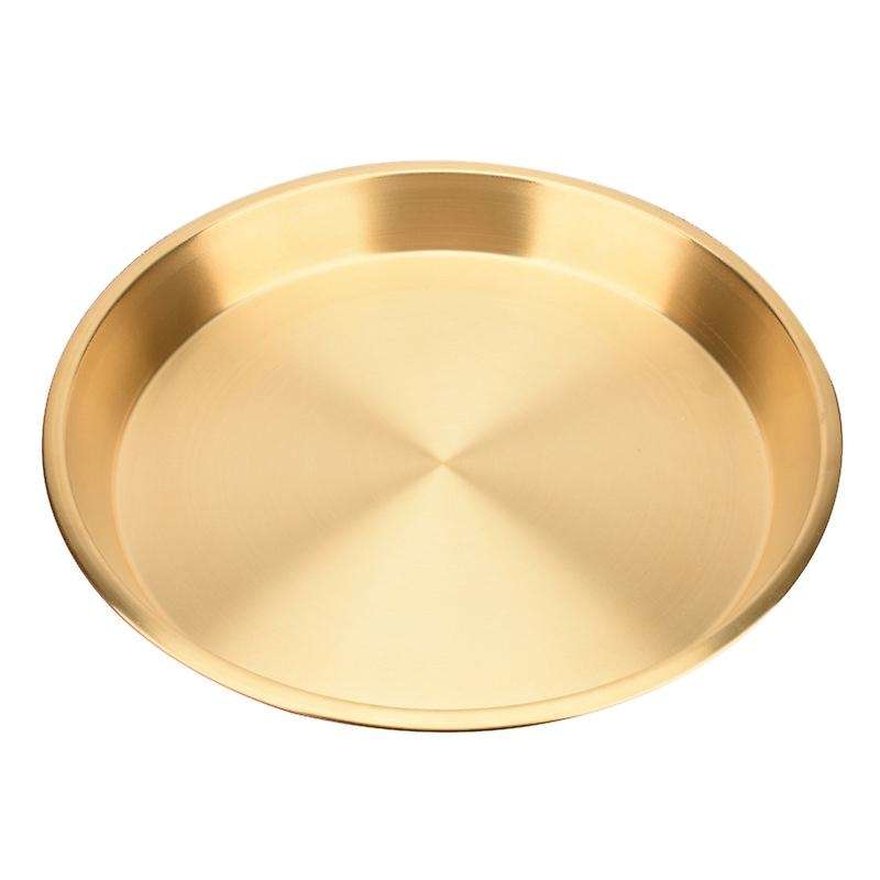 24x24cm Round Copper Brass Plate Tray for Wedding Party Event