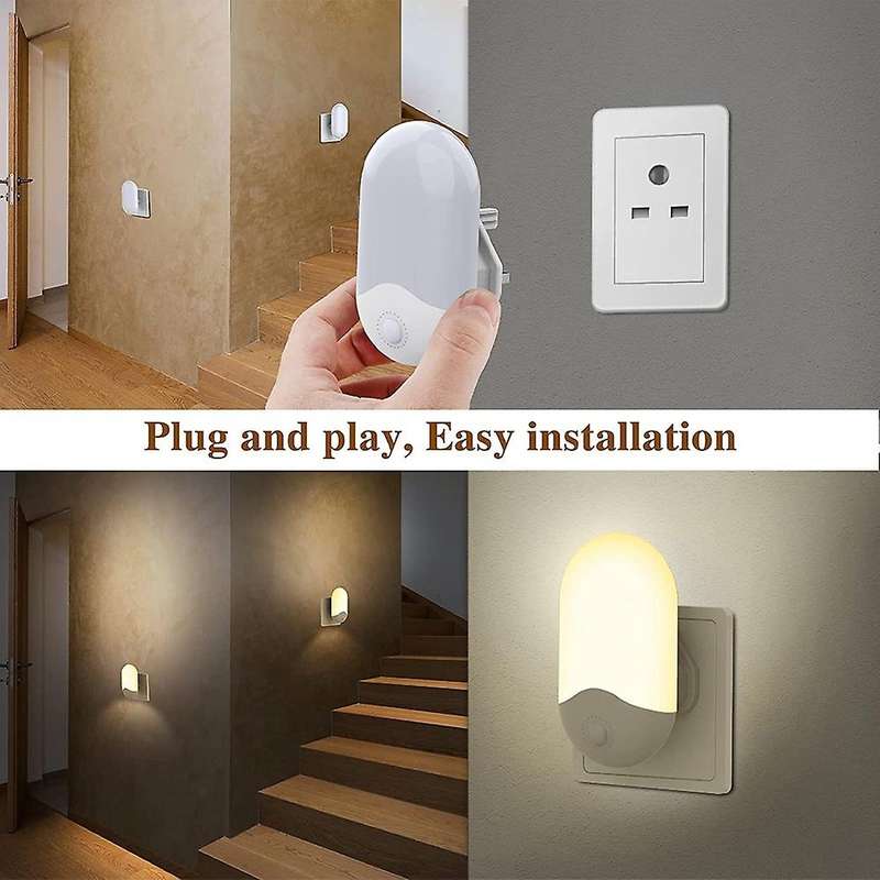 2 Pack Led Night Light, Warm White Night Lighting Uk Plug