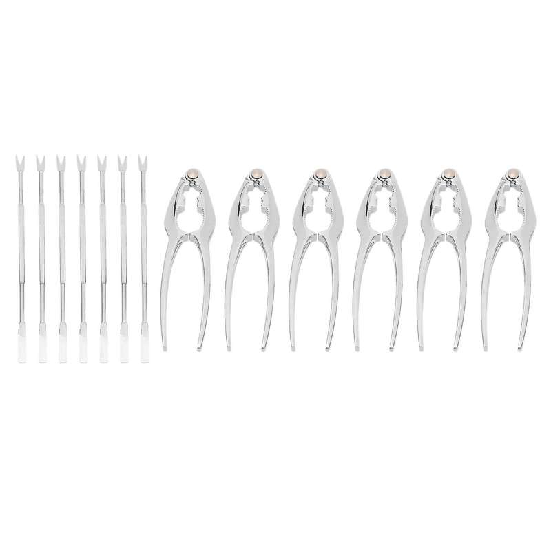 Seafood Tools Set Including 7 Forks and 6 Lobster Crab Crackers Clip