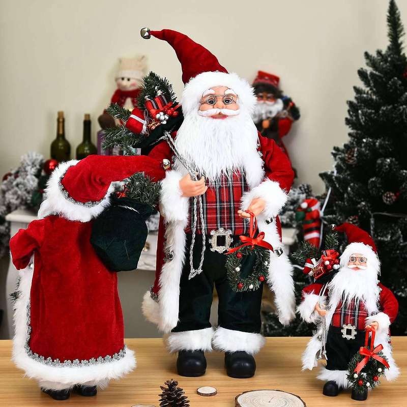 30cm Santa Claus Doll Decorations for Home Children's New Year Gift