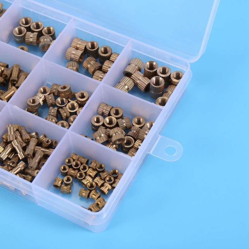 370pcs M2 M3 Internal Thread Knurled Nut Brass Insert Nut Sorting Kit