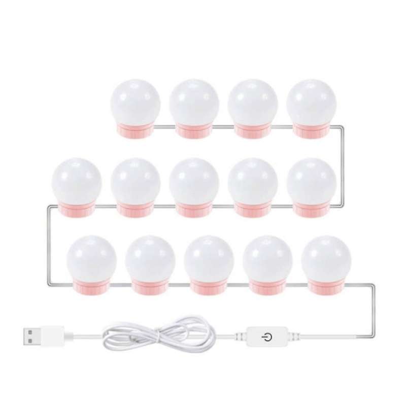 Led Makeup Mirror Light Press Dimming Vanity Dressing Lamp,14 Bulbs
