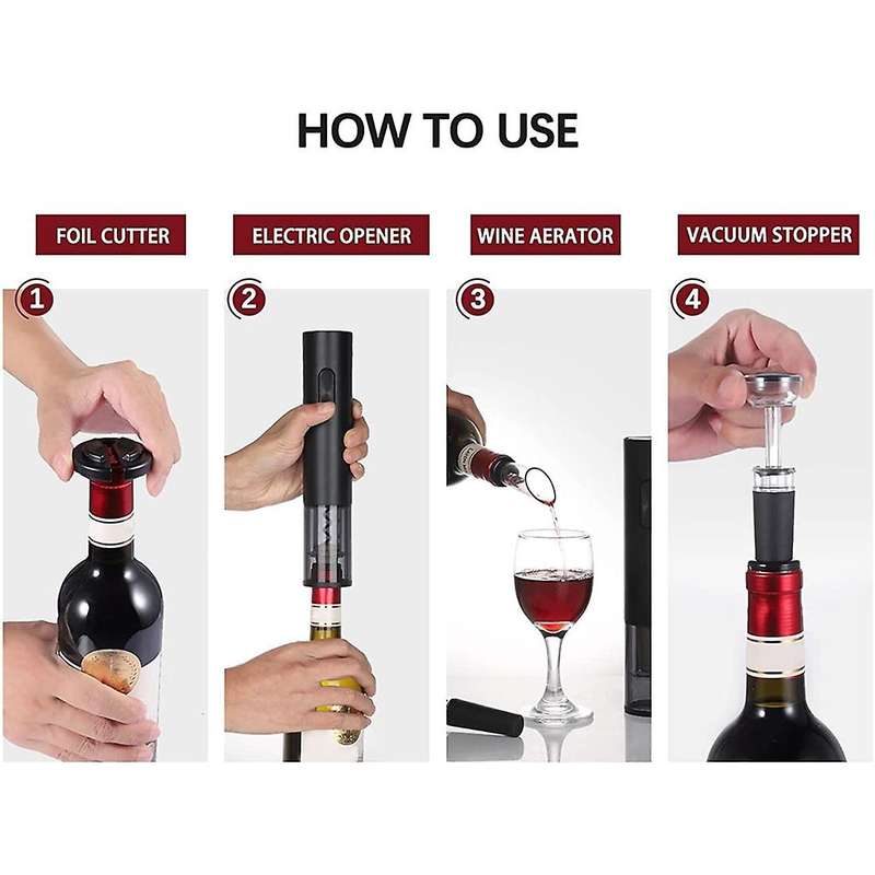 4 In 1 Electric Wine Opener Set,wine Bottle Opener for Wine Lover