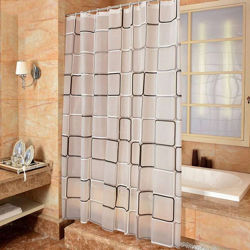 Rideau Douche Etanche Avec 12 Anneaux Pour Salle De Bain Toilettes
