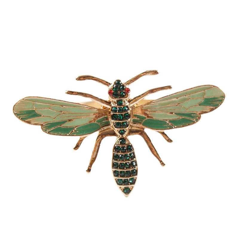 10pcs The Bee Napkin Buckle Napkin Ring Alloy Green Insect Buckle
