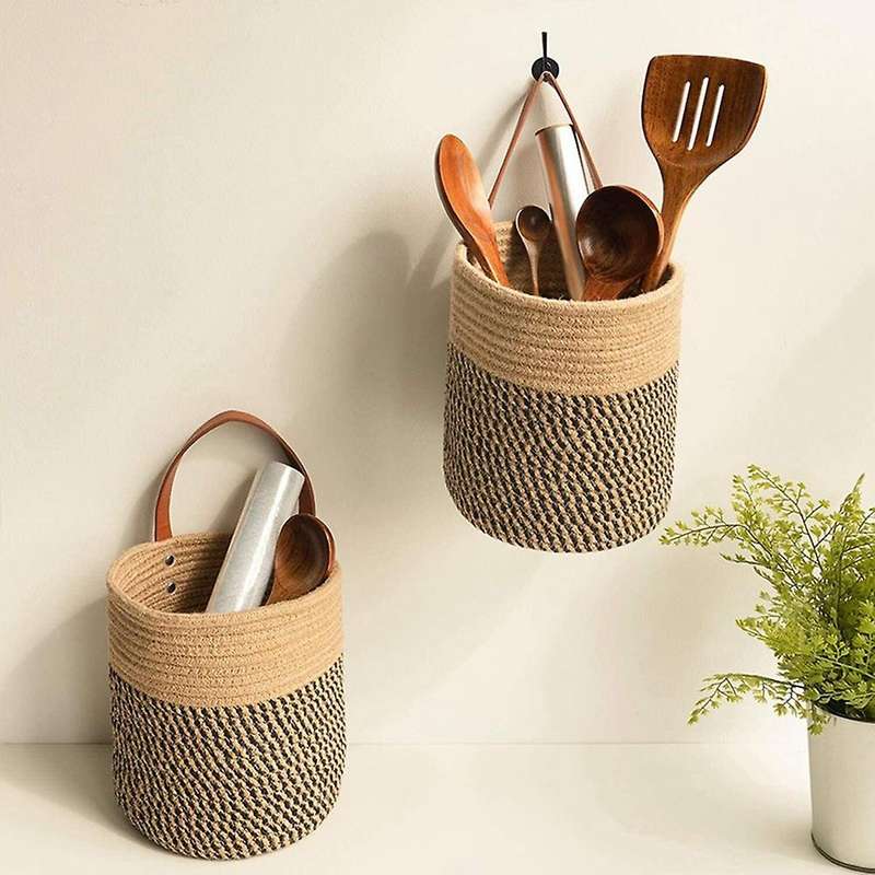 Plant Hanging Basket Imitation Rattan Wall Hanging Flower Pot B
