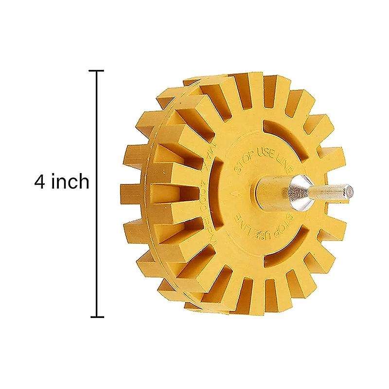 Decal Adhesive Remover, Striped Rubber Eraser Wheel for Drill Adapter