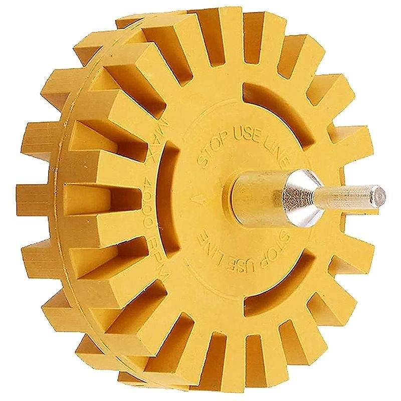 Decal Adhesive Remover, Striped Rubber Eraser Wheel for Drill Adapter