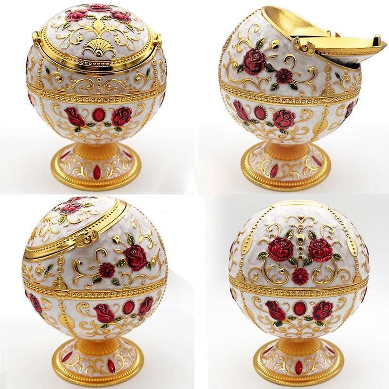 Windproof Ash Tray Zinc Alloy Tabletop Portable Home Decor Ashtrays,1
