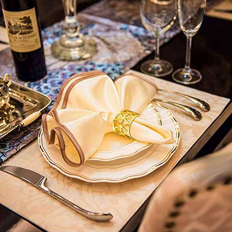 24pcs Of Round Mesh Napkin Ring Holder,table Set for Casual Or Formal