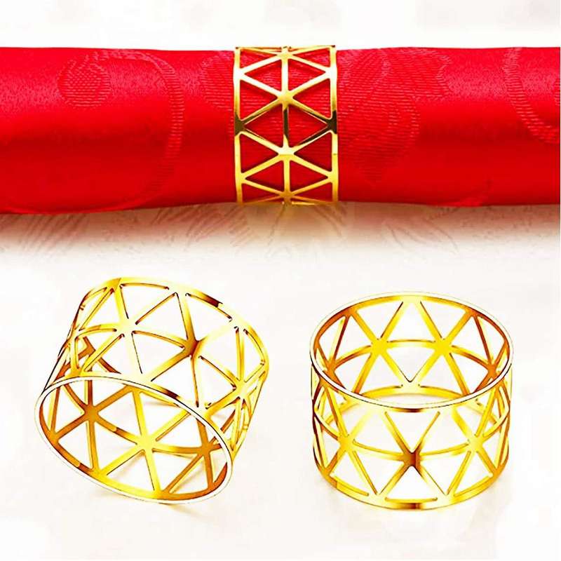24pcs Of Round Mesh Napkin Ring Holder,table Set for Casual Or Formal
