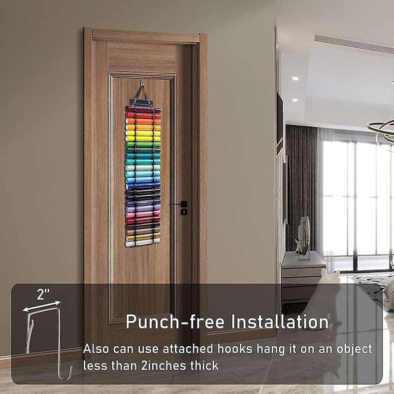 Vinyl Roll Holder with 2 Hooks Roll Wall Mount Vinyl Organizer