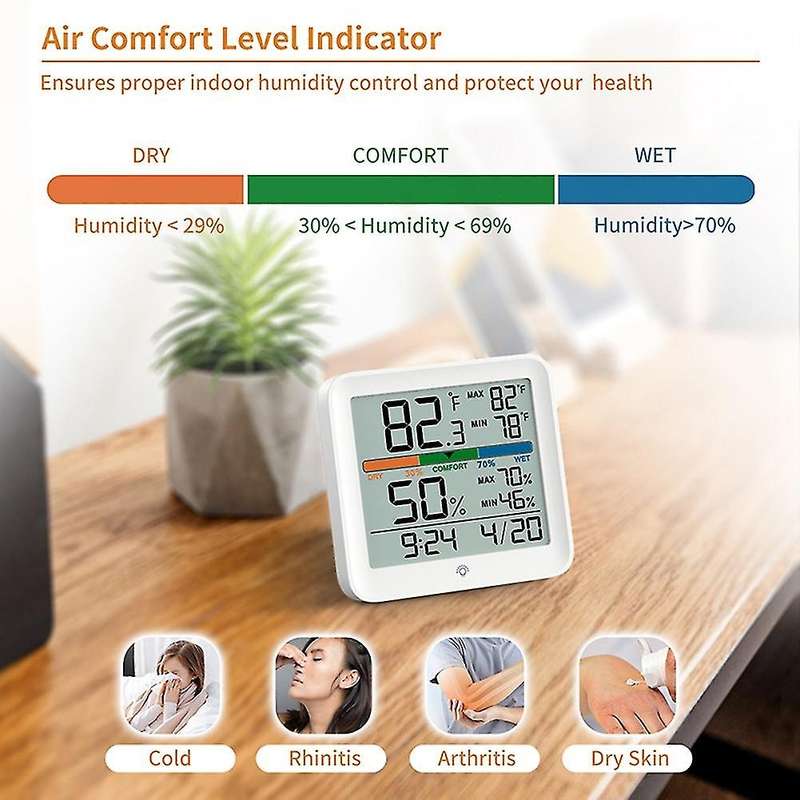 Temperature Humidity Sensor Clock Backlight Digital Monitor for Home