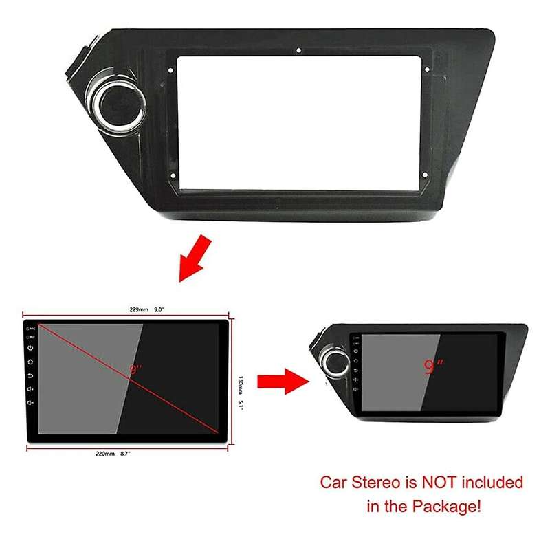 9 Inch 2 Din Car Stereo Radio Dvd with Cable for Rio3 K2 2010-2016