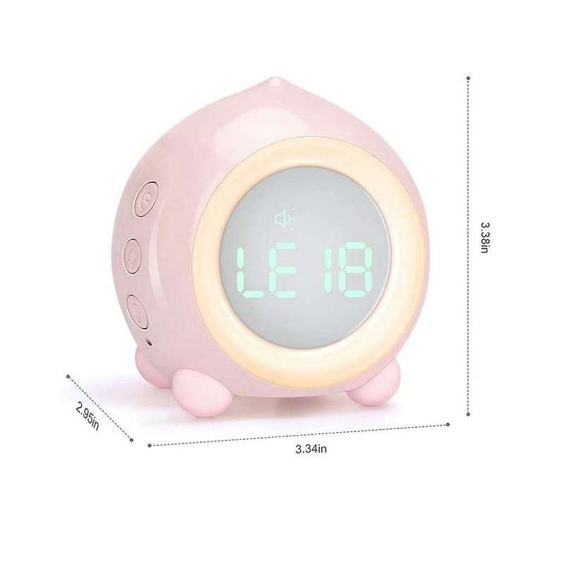 Kids Alarm Clock for Kids Color Night Light, Adjustable Pink