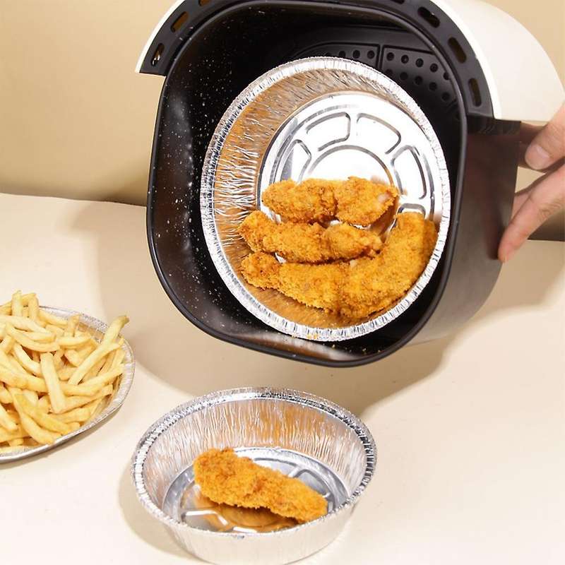 50pcs Air Fryer Paper Pad Tin Foil Baking Barbecue Paper(9 Inches)