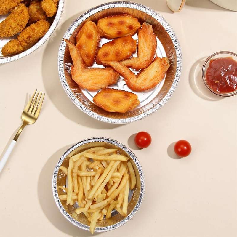 50pcs Air Fryer Paper Pad Tin Foil Baking Barbecue Paper(9 Inches)