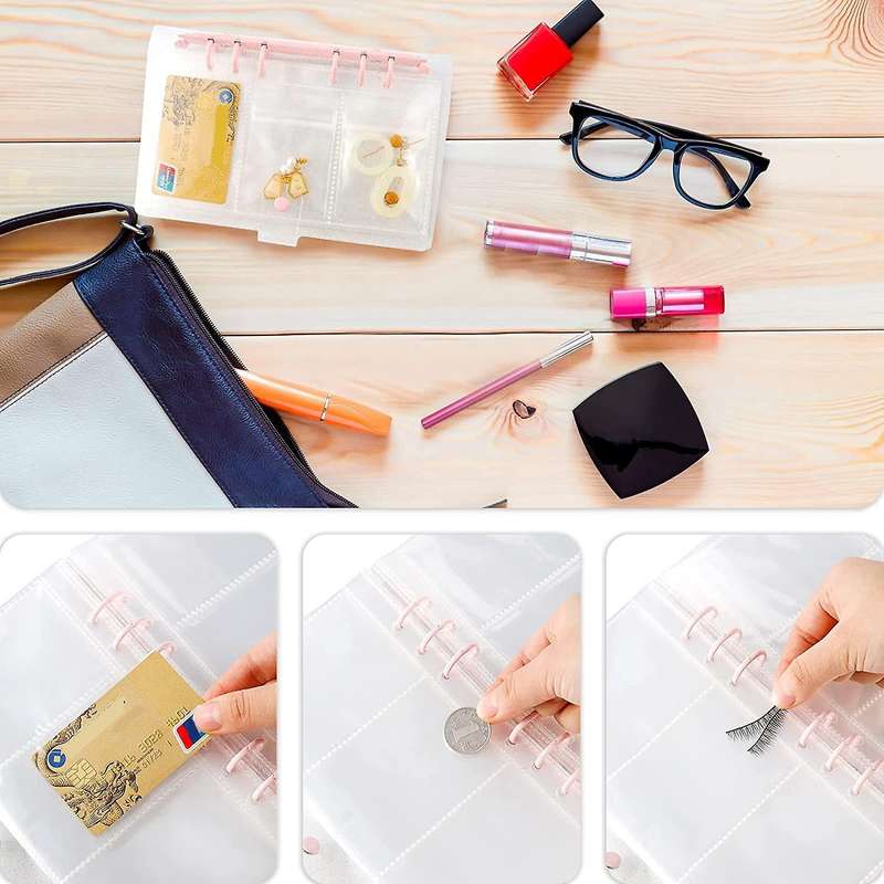 Transparent Book Jewelry Storage Album with 150 Zipper Closure Bag