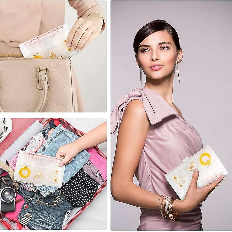 Transparent Book Jewelry Storage Album with 150 Zipper Closure Bag