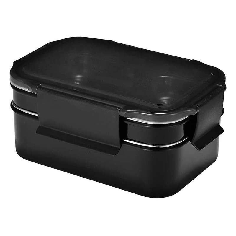 304 Stainless Steel Stackable Compartment Lunch/snack Box Black