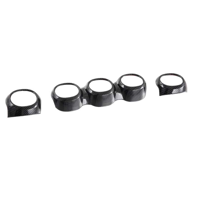 3pcs Abs Carbon Fiber Interior Air Vent A/c Outlet Cover Trim