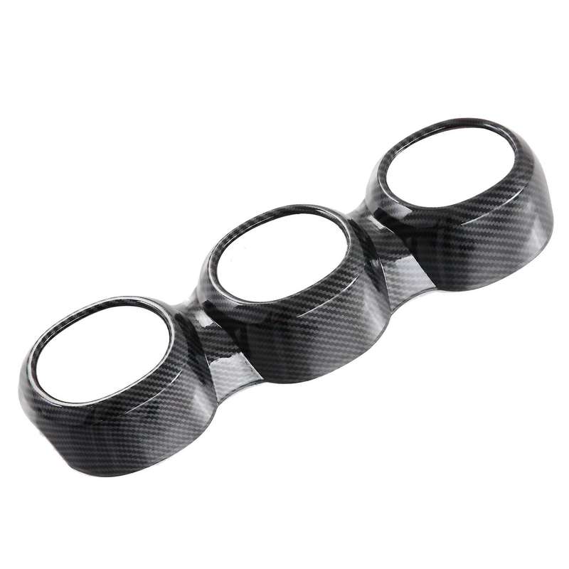 3pcs Abs Carbon Fiber Interior Air Vent A/c Outlet Cover Trim